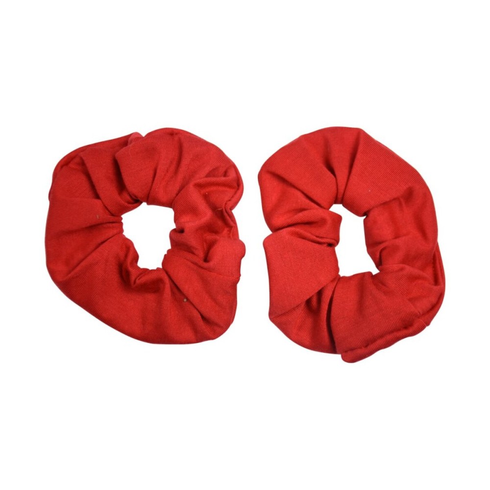 Set of 2 Large Solid Scrunchies - Red