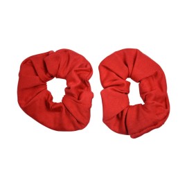 Set of 2 Large Solid Scrunchies - Red