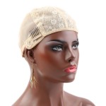 Bella Hair Double Lace Wig Cap for Making Wigs with Adjustable Straps and Combs Beige Medium Size