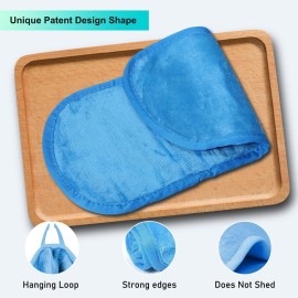 Makeup Remover Cloth Clean Towel, Reusable Facial Cleansing Towel - Chemical Free, Remove Makeup Instantly with Just Water - Money-Back Satisfaction Guaranty (1 Blue)
