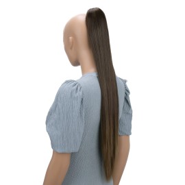 CAISHA 28 Extra Long Straight Ponytail Hairpiece Heat-resistant Synthetic Fibres Brown H163