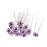 AKOAK 20 Pcs/Lot Women Wedding Bridal Clear Crystal Rhinestone Rose Flower Hair Pin Clips Hair Accessories Jewelry Barrettes HeadwearPurple