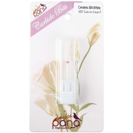 PANA 3/32 Cuticle Clean White Ceramic Nail Carbide Bit (Grit: Fine - F)