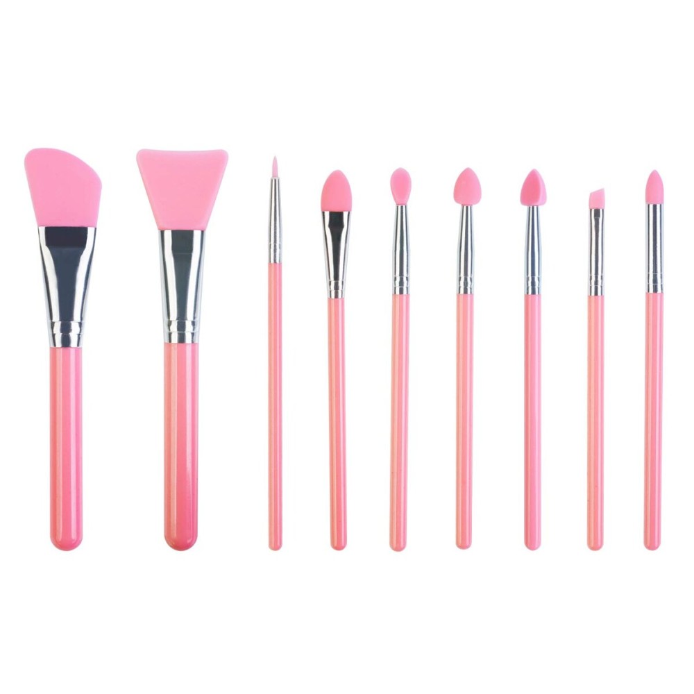 LORMAY 9 Pcs Silicone Makeup Brush Set: Applicator for Face Care, Eyeliner, Eyebrow, Eye Shadow, Lip Makeup and UV Epoxy Resin Crafts (Pink) LORMAY 9 Pcs Silicone Makeup Brush Set: Applicator for Face Care, Eyeliner, Eyebrow, Eye Shadow, Lip Makeup and UV Epoxy Resin Crafts (Pink)