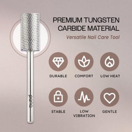 PANA Professional 3/32 Shank Size - Flat Top Large Barrel Silver Carbide Bit - Fine Grit - Nail Drill Bit for Dremel Machine PANA Professional 3/32 Shank Size - Flat Top Large Barrel Silver Carbide Bit - Fine Grit - Nail Drill Bit for Dremel Machine