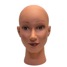 Longruner Ladella Beauty Cosmetology Wig Stand Block Bald Female Makeup Manikin Head for Wigs Making Display Mannequin Head (DB-BALD)