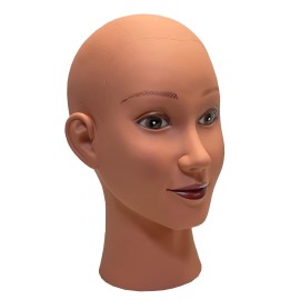 Longruner Ladella Beauty Cosmetology Wig Stand Block Bald Female Makeup Manikin Head for Wigs Making Display Mannequin Head (DB-BALD)