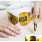 AKOAK 100 Pieces Horseshoe-shaped Nail Art Acrylic Nail/UV GEL Nail Extention Tips Form Guide Sticker