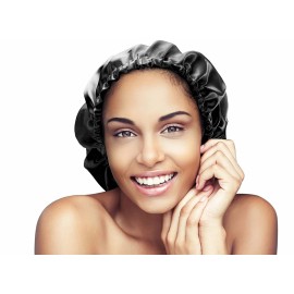 Glow By Daye Satin Bonnet, Double-Layered and Adjustable Satin Sleep Cap, Extra Large, Reversible Purple Reign