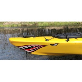 Alemon Shark Teeth Mouth Reflective Decals Graphics Sticker Fishing Boat Canoe Car Truck Kayak Decals Accessories,14.8 x 5.0 inches