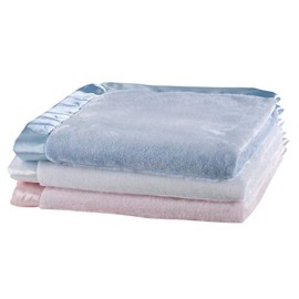 Terry Town KP1706-BB 1 Satin Trim Tahoe Microfleece Baby Blanket, Bb Blue