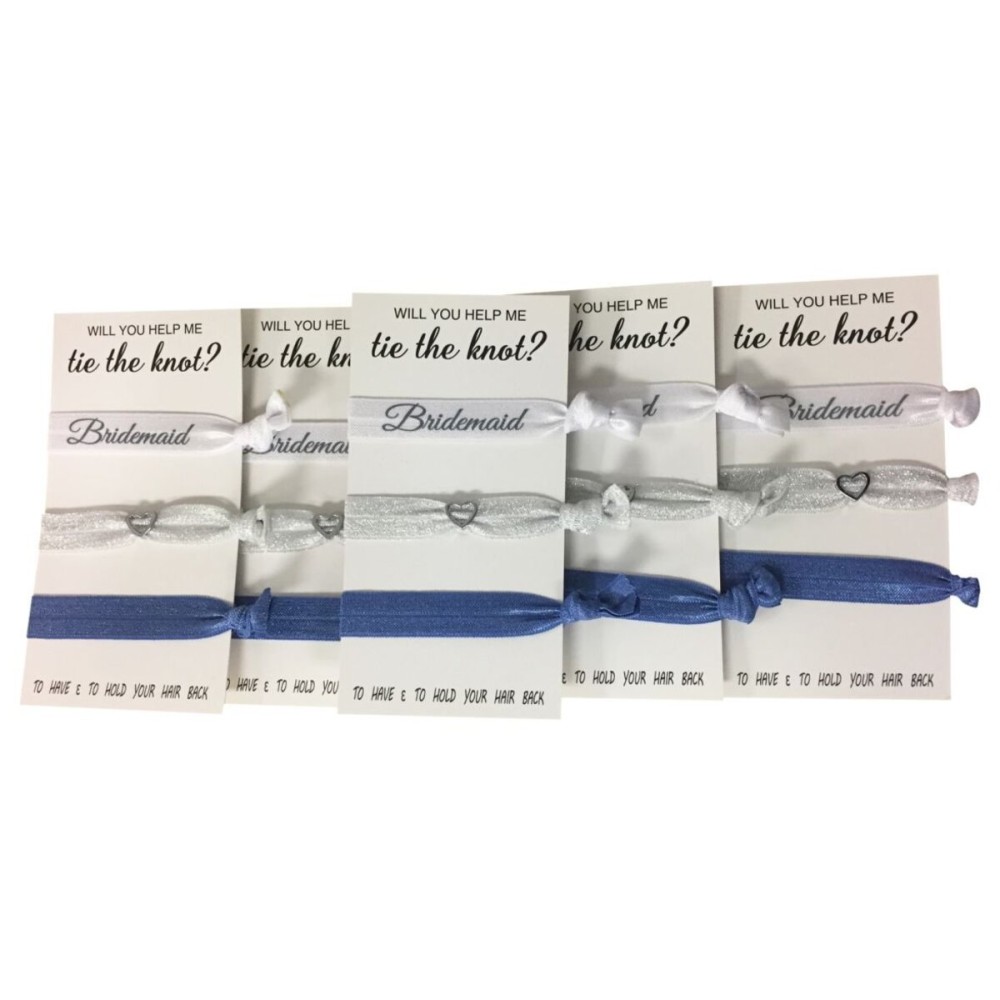 Bridesmaid Hair Ties, Bridesmaid Proposal Gifts-5 Pack Navy Ribbon Hair Ties KIT No Crease Elastics Handtied Ouchless Ponytail Holders Hair Band Favors for Bachelorette Parties & Bridal Showers Bridesmaid Hair Ties, Bridesmaid Proposal Gifts-5 Pack Navy Ribbon Hair Ties KIT No Crease Elastics Handtied Ouchless Ponytail Holders Hair Band Favors for Bachelorette Parties & Bridal Showers