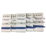 Bridesmaid Hair Ties, Bridesmaid Proposal Gifts-5 Pack Navy Ribbon Hair Ties KIT No Crease Elastics Handtied Ouchless Ponytail Holders Hair Band Favors for Bachelorette Parties & Bridal Showers