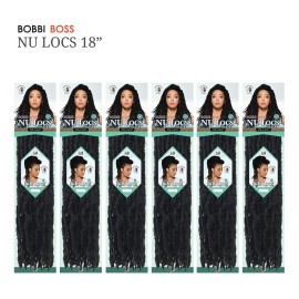 Bobbi Boss Synthetic Hair Crochet Braids African Roots Braid Collection Nu Locs 18 (6-Pack, M1B/DGREEN)