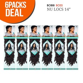 Bobbi Boss Synthetic Hair Crochet Braids African Roots Braid Collection Nu Locs 14 (6-PACK, 2)