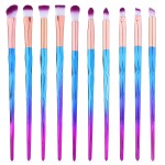 10Pcs Eye Shadow Brush Set Unicorn Eye Makeup Brushes for Shading or Blending of Eyeshadow Powder Eyebrow Highlighter Concealer Cosmetics Brush Tool