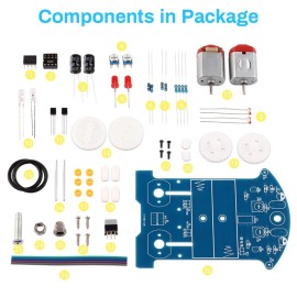 MiOYOOW Soldering Practice Kit, Line Following Robot Car Kit Beginners DIY Smart Car Soldering Project Kit for School Competition STEM Education, Learning Electronic Toys for 10+ Years Old Boys Girls