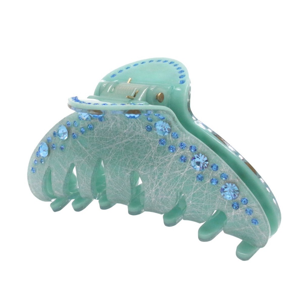 Fashion & Lifestyle 4-inch Hair Claw Jaw Clip for Women and Girls, Large - Pretty Strong Clamp Non-Slip Barrette Hair Updo Grip Bath Accessories for Thick Hair, Azure