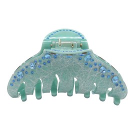 Fashion & Lifestyle 4-inch Hair Claw Jaw Clip for Women and Girls, Large - Pretty Strong Clamp Non-Slip Barrette Hair Updo Grip Bath Accessories for Thick Hair, Azure