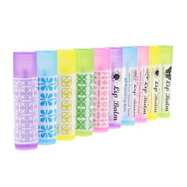 Kare & Kind Lip Balm Crafting Kit - Easy Lip Balm Filling Tray and Spatula - 50 Empty Lip Balm Tubes with Caps (10x5 Colors) - 3/16 Oz (5.5 ml) - 50 Writeable and 50 Printed Stickers - M