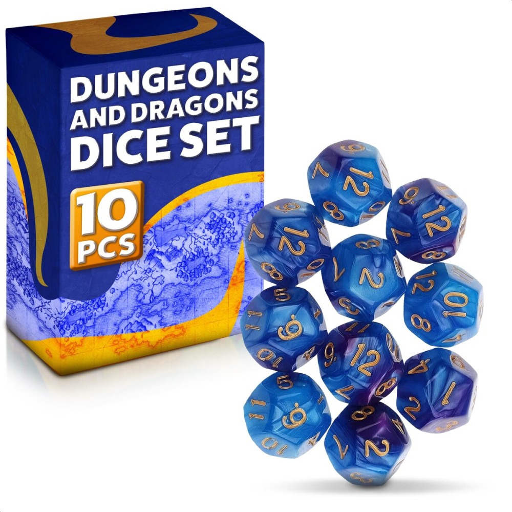 10 Pcs Dungeons and Dragons Dice Set - D12 Dice Set D&d Dice Polyhedral Dice Set Role Playing Dice Sets for Table Games D and D Dice Set - RPG Dice Set Bulk DND Dice Set DND Dice Bulk D&d Dice Set