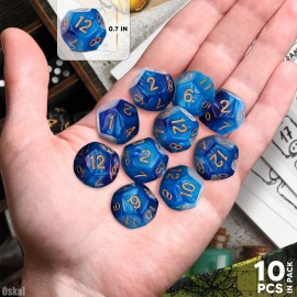 10 Pcs Dungeons and Dragons Dice Set - D12 Dice Set D&d Dice Polyhedral Dice Set Role Playing Dice Sets for Table Games D and D Dice Set - RPG Dice Set Bulk DND Dice Set DND Dice Bulk D&d Dice Set
