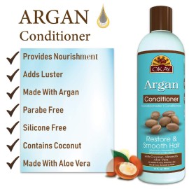 OKAY Argan Oil Conditioner, 12 Fluid Ounce