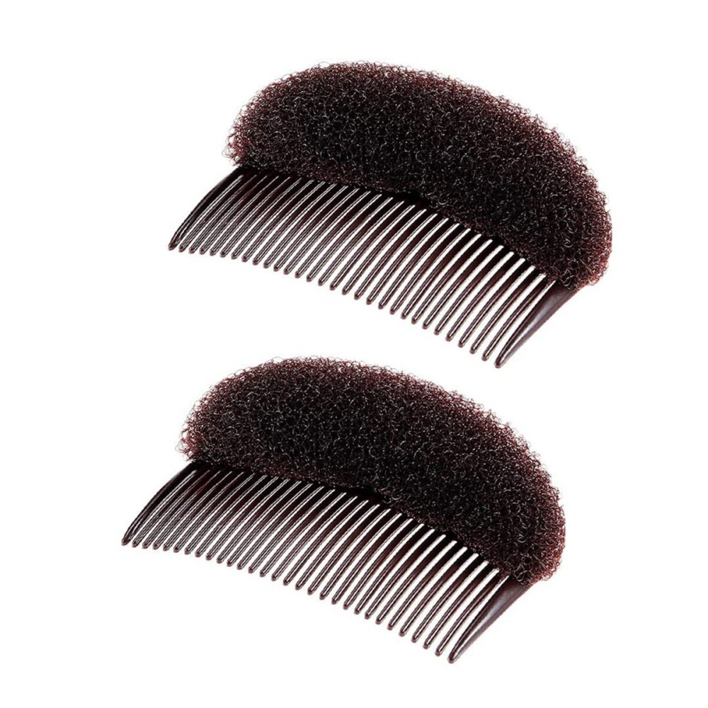 2PCS 29 Teeth Hair Fringe Volume Bump Up Inserts Tools-Hair Pin Hair Styling Clip Hair Charming Insert Do Beehive Tool Maker Hair Comb Hair Style Accessories (Brown)