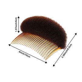 2PCS 29 Teeth Hair Fringe Volume Bump Up Inserts Tools-Hair Pin Hair Styling Clip Hair Charming Insert Do Beehive Tool Maker Hair Comb Hair Style Accessories (Brown)