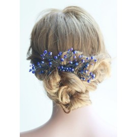 Missgrace Bridal Navy Blue Hair Comb Women Crystal Hair Clip Headpiece for Wedding and Party Vintage Hair Comb Bridal Hair Accessories