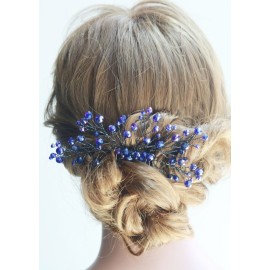 Missgrace Bridal Navy Blue Hair Comb Women Crystal Hair Clip Headpiece for Wedding and Party Vintage Hair Comb Bridal Hair Accessories