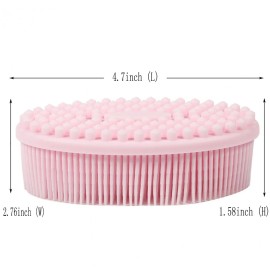 3 Set of Multifunctional Silicone Body Scrubber Loofah Soft and Skin-Friendly-,Easy to Clean,Scalp Massage Durable and Hygienic - Suitable for Various People and Pets (1 Count Pink)