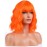 BERON Orange Wigs for Women Short Curly Girls Neon Orange Wig Womens Bright Colored 12 Wavy Bob Heat Resistant Synthetic Hair Wig with Wig Cap