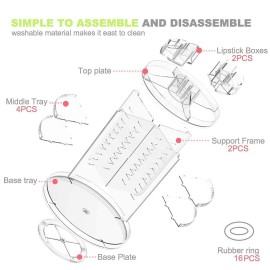 Boxalls Makeup Organizer Rotating, 8-Layer Large Capacity Cosmetics Organizer, 360 Adjustable Skincare Spinning Stand, Clear Makeup Carousel for Vanity, Countertop -Plus Size