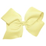 WD2U Girls Large 6 Grosgrain Knotted Boutique Hair Bow Alligator Clip Light Yellow
