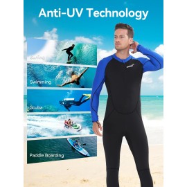 COPOZZ Mens Wetsuit - Full Body UV Protection Wet Suit for Surfing, Diving & Snorkeling