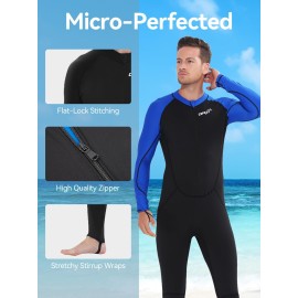 COPOZZ Mens Wetsuit - Full Body UV Protection Wet Suit for Surfing, Diving & Snorkeling