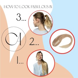 CAISHA 24 Hairpiece Ponytail Clip On Extension Long Hair Straight Light Blonde Mix H613