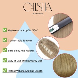CAISHA 24 Hairpiece Ponytail Clip On Extension Long Hair Straight Light Blonde Mix H613