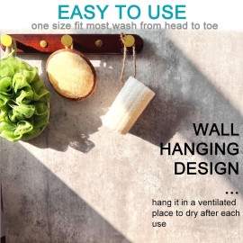 6 pcs/Set 44 Natural Exfoliating Face Pad Loofah Sponge Facial Brush - Shower Scrubber - Body Bath Spa for Men & Women, Renewable Resource (Front 100% Loofah + Back 100% Pile Fabrics) Pack of 6