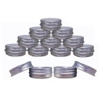 Aluminum Tin Jars, Cosmetic Sample Metal Tins Empty Container Bulk, Round Pot Screw Cap Lid, Small Ounce for Candle, Lip Balm, Salve, Make Up, Eye Shadow, Powder (12 Pack.5Oz/15ml)