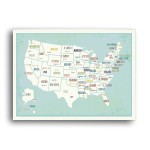 USA Wall Map Art Print, 08x10 Inch Print,Kid\'s USA Wall Map,Children\'s Room Decor, Gender Neutral Nursery, Travel Nursery Decor,United States of America Map