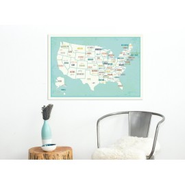 USA Wall Map Art Print, 08x10 Inch Print,Kid\'s USA Wall Map,Children\'s Room Decor, Gender Neutral Nursery, Travel Nursery Decor,United States of America Map