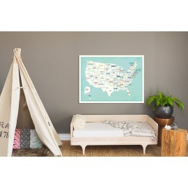 USA Wall Map Art Print, 08x10 Inch Print,Kid\'s USA Wall Map,Children\'s Room Decor, Gender Neutral Nursery, Travel Nursery Decor,United States of America Map