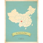 Wall Map, My Roots China Personalized Wall Map 05x07 Inch Print, Kid\'s China Map Wall Art, Wall Art Print, Nursery Decor, Nursery Wall Art