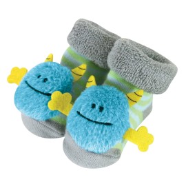 Stephan Baby Rattle Socks, Blue Monsters, Fits 3-12 Months