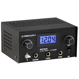 DGT Pro Digital Dual Tattoo Machine Power Supply Kit w/ 2 Clip Cord & Foot Pedal