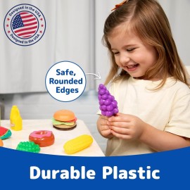 Jaxojoy 122 Piece Pretend Food Set for Kids - Food Toys for Kids Kitchen Set - Pretend Play Kitchen Accessories and Playset for Interactive and Imaginative Activities