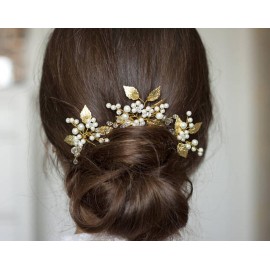 FXmimior Bridal Headpiece Vintage Crystal Leaf Hair Pins Bobby Pins Wedding Party Hair Accessories(pack of 3) (gold) FXmimior Bridal Headpiece Vintage Crystal Leaf Hair Pins Bobby Pins Wedding Party Hair Accessories(pack of 3) (gold)