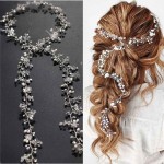 Yean Wedding Hair Vine Long Bridal Headband Hair Accessories for Bride and Bridesmaid (100cm / 39.3inches) (Silver)